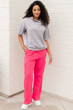 Load image into Gallery viewer, Run, Don't Walk Cargo Sweatpants in Flamingo Pink
