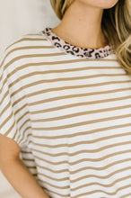 Load image into Gallery viewer, I Think I'm in Love Round Neck Loose Tee in Khaki Leopard