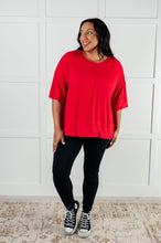 Load image into Gallery viewer, I'll Never Forget Ribbed Dolman Sleeve Top in Red