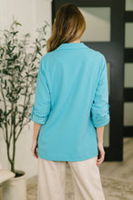 Load image into Gallery viewer, I'm Really That Gal Open Front Blazer in Aqua