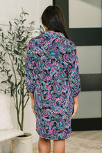 Load image into Gallery viewer, Inspire Collared Dress in Black and Cool Paisley