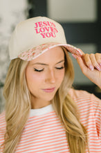 Load image into Gallery viewer, Jesus Loves You Canvas Floral Hat