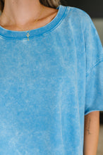 Load image into Gallery viewer, Just My Type Mineral Wash Relaxed Top in Deep Sky
