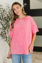 Load image into Gallery viewer, Just My Type Mineral Wash Relaxed Top in Fuchsia