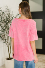 Load image into Gallery viewer, Just My Type Mineral Wash Relaxed Top in Fuchsia