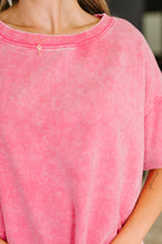 Load image into Gallery viewer, Just My Type Mineral Wash Relaxed Top in Fuchsia