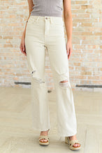 Load image into Gallery viewer, Selena High Rise Distressed 90's Straight Jeans in Bone