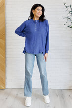 Load image into Gallery viewer, Keeping it Real Brushed Melange Hacci Long Sleeve Tee in Bright Blue