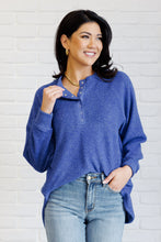 Load image into Gallery viewer, Keeping it Real Brushed Melange Hacci Long Sleeve Tee in Bright Blue
