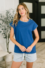 Load image into Gallery viewer, Little Details Trim Detail Top in Blue