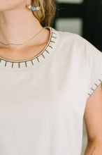 Load image into Gallery viewer, Little Details Trim Detail Top in Sand Beige