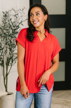 Load image into Gallery viewer, Lizzy Bloom Split Neck Blouse in Red