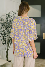 Load image into Gallery viewer, Lizzy Breeze Top in Purple and Yellow Floral
