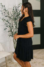 Load image into Gallery viewer, Lizzy Forever Flutter Sleeve Dress in Black