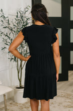 Load image into Gallery viewer, Lizzy Forever Flutter Sleeve Dress in Black