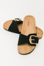 Load image into Gallery viewer, Lizzy Slip On Buckle Strap Sandal in Black