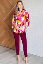 Load image into Gallery viewer, Lizzy Top in Magenta and Mustard Abstract