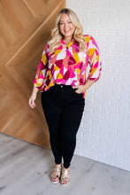 Load image into Gallery viewer, Lizzy Top in Magenta and Mustard Abstract