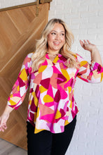 Load image into Gallery viewer, Lizzy Top in Magenta and Mustard Abstract
