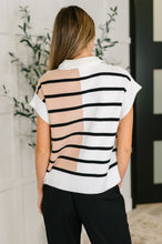 Load image into Gallery viewer, Lonely Traveler Striped Quarter Zip Vest in White
