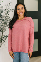 Load image into Gallery viewer, Mellow Mood Heathered Pullover in Dark Red