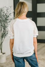 Load image into Gallery viewer, Never Too Lace Raglan Crochet Sleeve Top