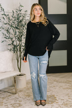 Load image into Gallery viewer, Nice to Each Other Raglan Sleeve Top in Black