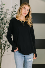 Load image into Gallery viewer, Nice to Each Other Raglan Sleeve Top in Black