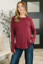 Load image into Gallery viewer, Nice to Each Other Raglan Sleeve Top in Cabernet