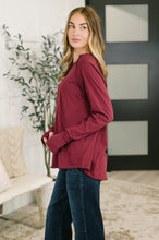 Load image into Gallery viewer, Nice to Each Other Raglan Sleeve Top in Cabernet