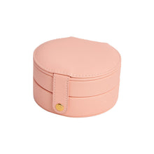 Load image into Gallery viewer, Circular Travel Jewelry Case in Pink