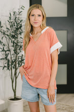 Load image into Gallery viewer, One Piece at a Time V-Neck Short Sleeve Top in Coral