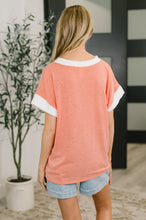 Load image into Gallery viewer, One Piece at a Time V-Neck Short Sleeve Top in Coral