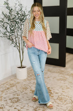 Load image into Gallery viewer, Outside Advantage Mixed Print Boho Blouse