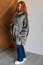 Load image into Gallery viewer, Oversized Velour Blanket Hoodie in Gray