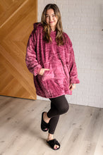 Load image into Gallery viewer, Oversized Velour Blanket Hoodie in Purple