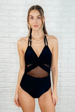 Load image into Gallery viewer, Palma Mesh Detail Halter Swimsuit