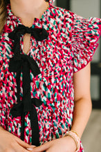 Load image into Gallery viewer, Pattern Pending Bow Detail Dress in Fuchsia and Black