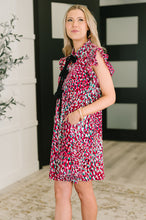 Load image into Gallery viewer, Pattern Pending Bow Detail Dress in Fuchsia and Black