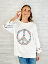 Load image into Gallery viewer, Peace, Love, and Flowers Peace Sign Top
