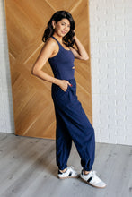 Load image into Gallery viewer, Raising Heart Rate Cut Out Jumpsuit in Navy