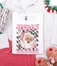Load image into Gallery viewer, Retro Pink Santa Graphic Tee and Sweatshirt