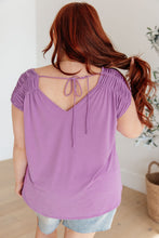 Load image into Gallery viewer, Ruched Cap Sleeve Top in Lavender
