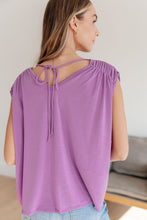 Load image into Gallery viewer, Ruched Cap Sleeve Top in Lavender