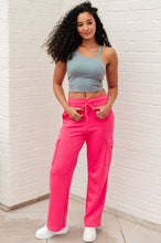 Load image into Gallery viewer, Run, Don't Walk Cargo Sweatpants in Flamingo Pink