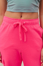 Load image into Gallery viewer, Run, Don't Walk Cargo Sweatpants in Flamingo Pink