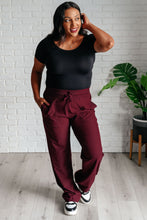 Load image into Gallery viewer, Runner's High Drawstring Joggers in Red Merlot