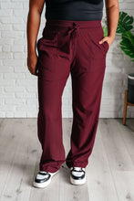 Load image into Gallery viewer, Runner's High Drawstring Joggers in Red Merlot
