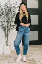 Load image into Gallery viewer, Running Late Hooded Long Sleeve in Black