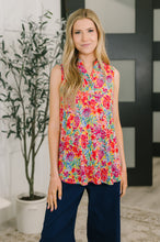 Load image into Gallery viewer, Sea Spray Collared Sleeveless Top in Island Bloom